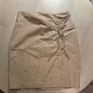 House of Harlow 1960 Tan Ruched Midi Pencil Skirt